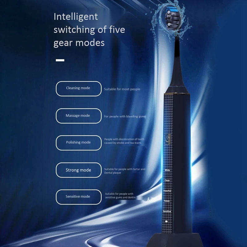Sonic Power Super Bright Toothbrush 5 Smart Modes and Wireless Charging Adult Electric Toothbrush Travel Toothbrush Sonic Power Super Bright Toothbrush 5 Smart Modes and Wireless Charging Adult Electric Toothbrush Travel Toothbrush