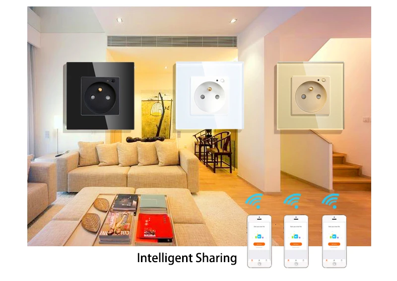Wi-Fi умная настенная розетка 16А стеклянная панель французская умная жизнь/туя пульт дистанционного управления, работает с Amazon Echo Alexa Google Home