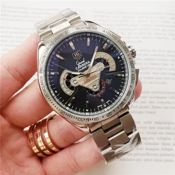 

TAG- Heuer- New Automatic Mechanical Men Watch Silver Blue Stainless Steel Transparent Sapphire Glass AAA Glide Watches