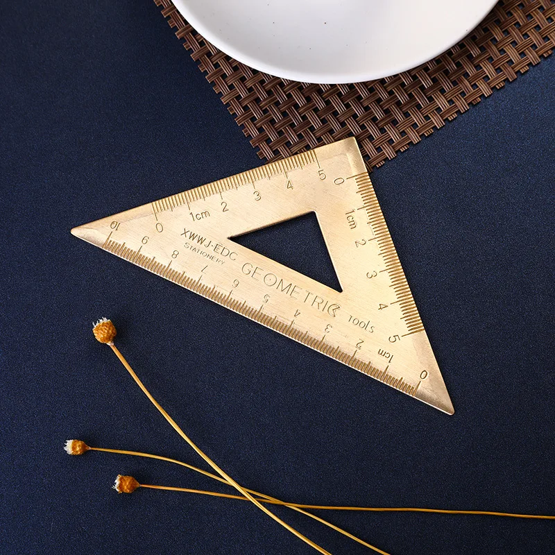 Mini Retro Ruler 9 Types Measuring Small Metal Ruler Painting Cartography Drawing Keychain School Supplies Stationery