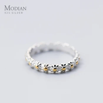 

Modian Stackable Tiny Sun Flower Sterling Silver 925 Ring for Women Gift Cute Plant Finger Ring Original Fine Jewelry 2020 New