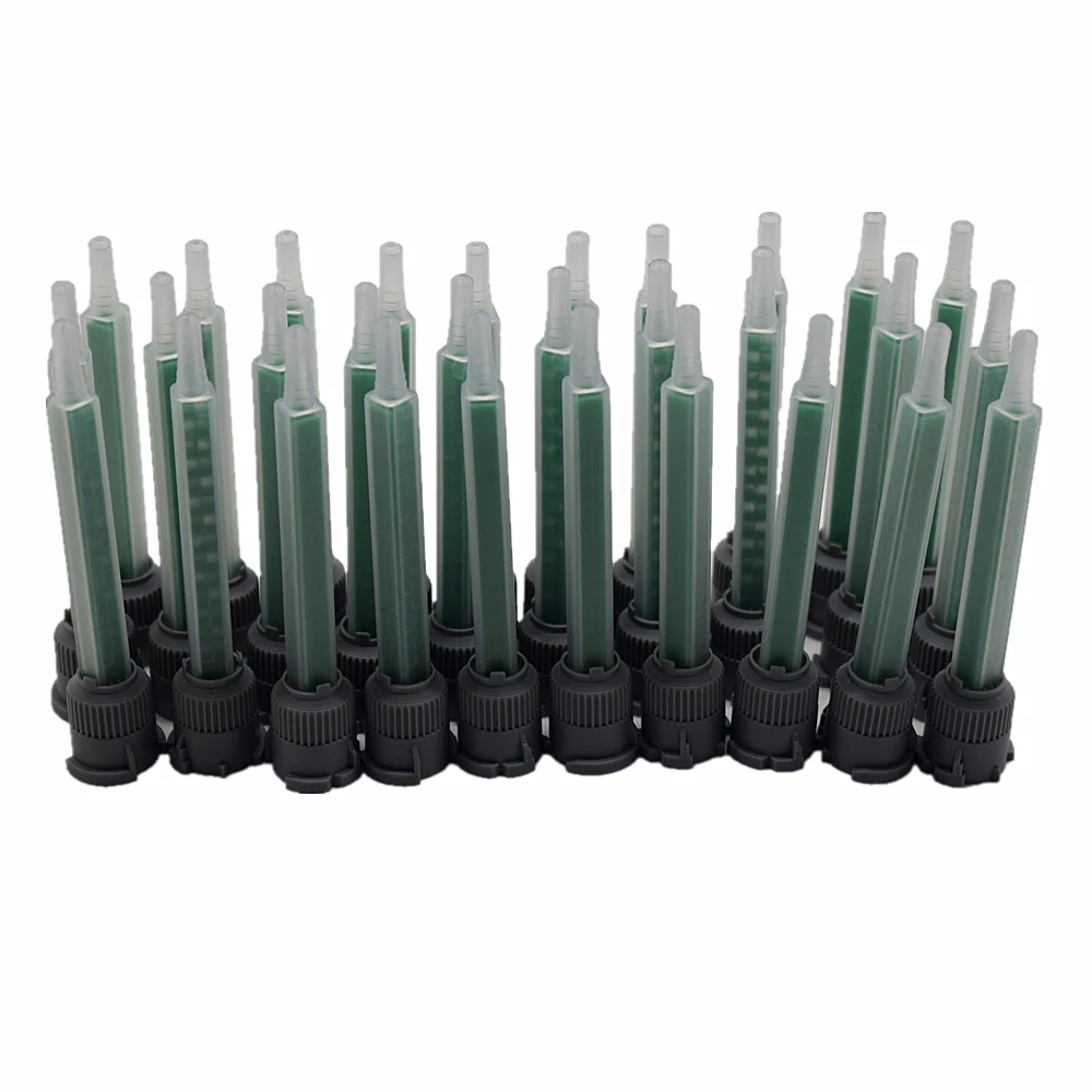 Epóxi Resina Aplicador Adesivo Estática Mixer Bico de Mistura 1:1 ab Glue Gun Tubo Misto Quadrado 30 Pcs Set