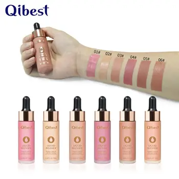 

QIBEST 6 Color Face Blusher Highlighter Rouge Makeup Liquid Cheek Blusher Minerals Blusher Cream Natural Blush Korean Cosmetics