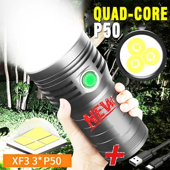 

Brightest Flashlight 3 *T6/P50 Lantern LED 4800mAh Built-in18650 Battery The Most Powerful Waterproof Torch used as a power bank