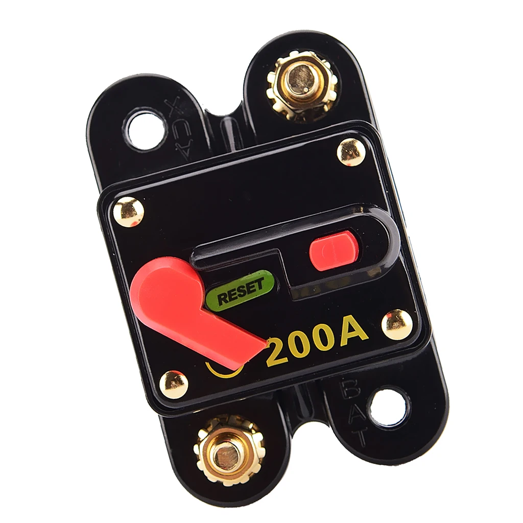 Car Audio 200Amp DC 12V 24V Circuit Breaker Manual Reset Switch Fuse Holder