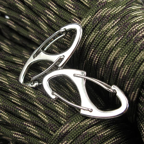 

Tip 8-Word Classic Simplicity Mini Spring Hanging Buckle Hanger Carabiner Keychain S Type Buckle Metal Key Pendants