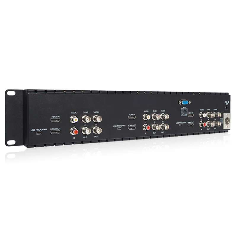 Feelworld T51 Triple 5 Inch 2RU LCD Rack Mount Monitor with 3G-SDI HDMI AV Input and Output Broadcast Level Quality Monitors