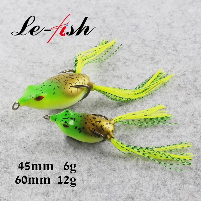 Le-Fish New 6g/12g Soft Frog Artificial Fishing Lure Snakehead Baits Bass  Frog Fishing Tackle with retail box