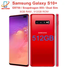 Samsung Galaxy S10 + S10 artı G9750 çift Sim 512GB ROM 8GB RAM Snapdragon 855 Octa çekirdek 6.4