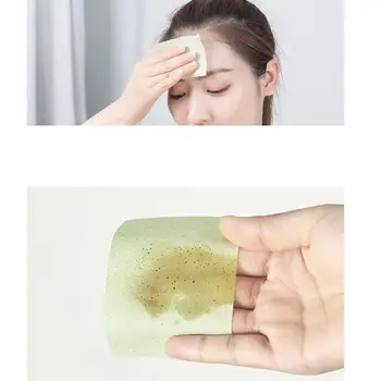 

100Pcs/Pack Disposable Oil Absorbing Face Paper Deep Cleansing Tissue Wipes Green Tea Bamboo Charcoal Makeup Beauty Random Type