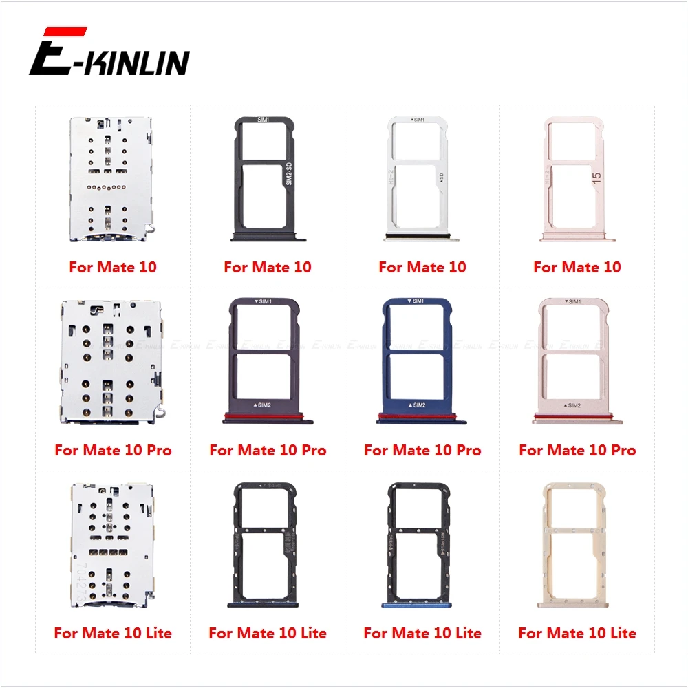 

Micro SD Sim Card Tray Socket Slot Adapter Connector Reader For HuaWei Mate 10 Pro Lite Container Holder Replacement Parts