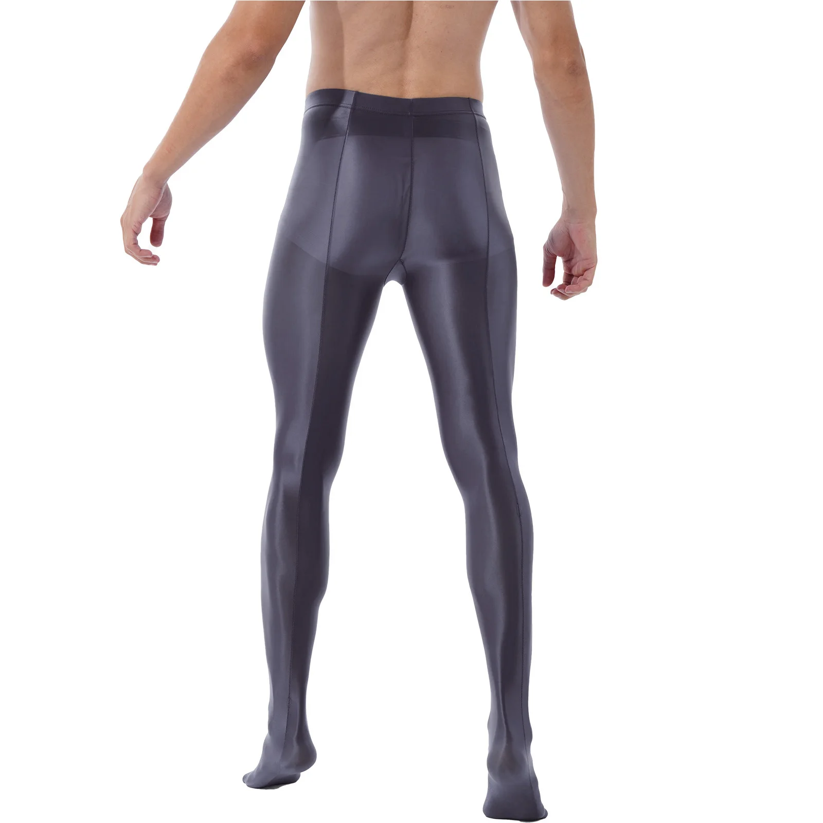 Mens Trousers Long Pants Fashion Glossy Pantyhose Training Fitness Ballet Dance Yoga Leggings Workout Sports Tights Pants