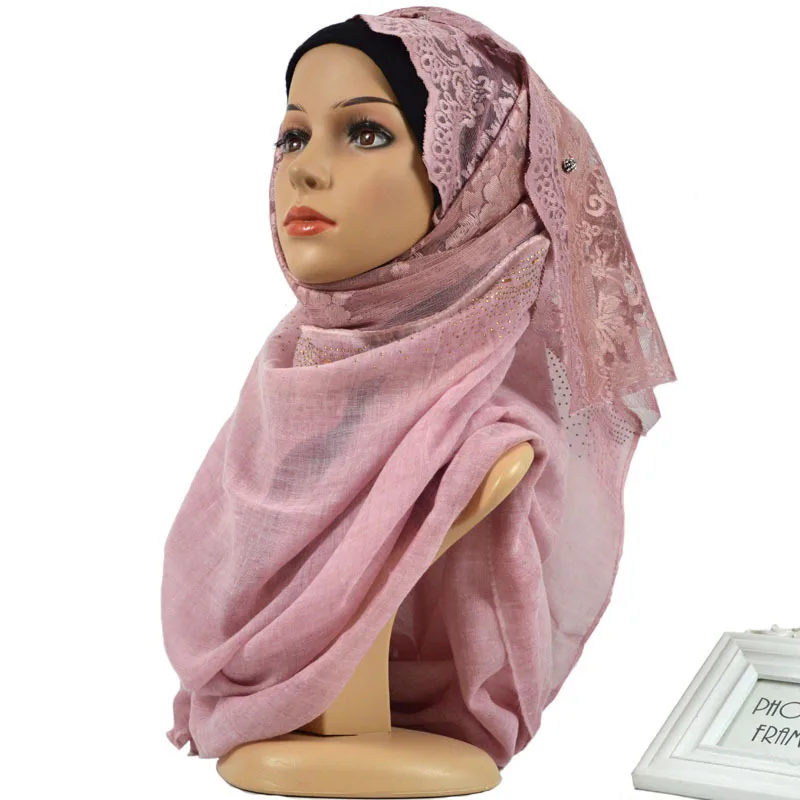 

Women's Hijabs Appliques Muslim Hijab Double Loop Slip On Scarf Pull Over Crepe Convenient Shawl Headscarf