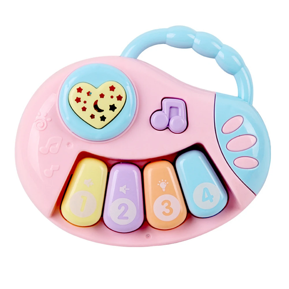 Baby Kids Musical Instrument Toy Portable Baby Electronic Piano Keyboard LED Musical Projection Developmental Education Toy