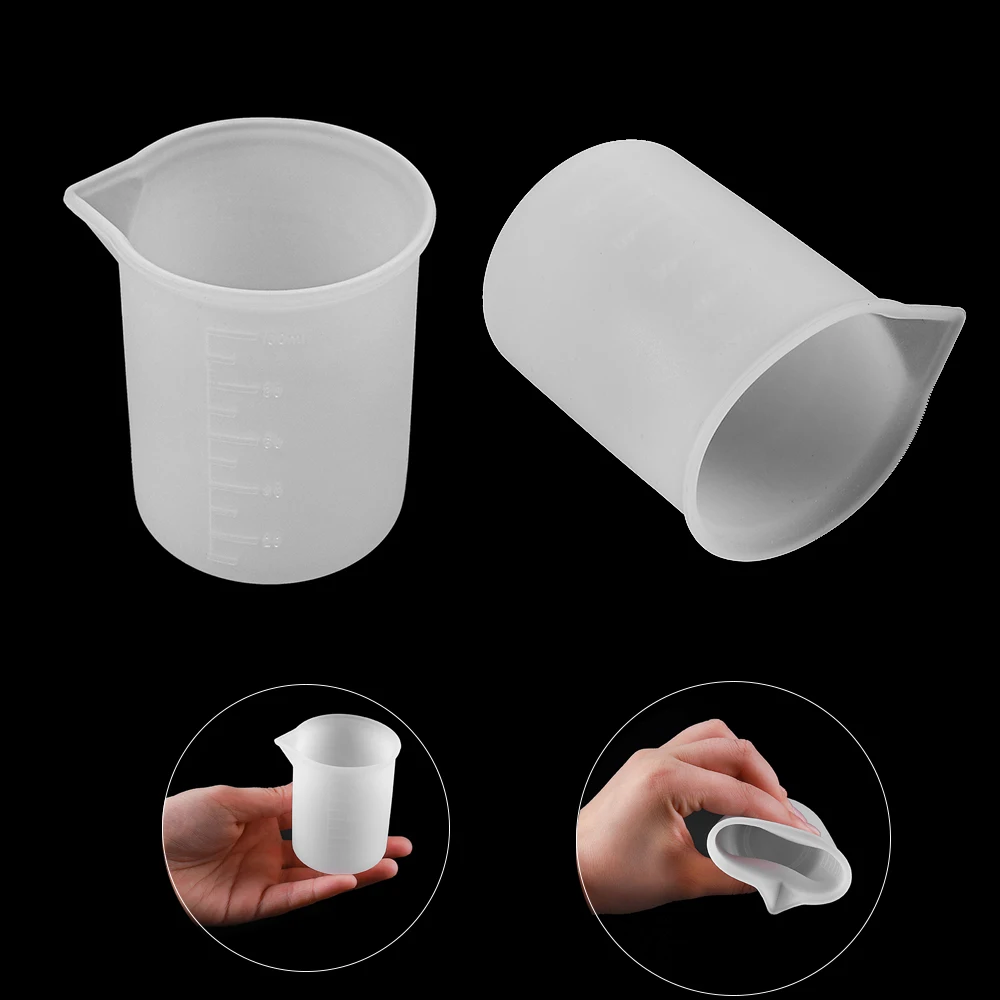 

1pcs 100ml Silicone Measuring Cup Epoxy Split Cup Resin Silicone Mould Handmade For DIY Jewelry Making Tools Epoxy Resin Cup