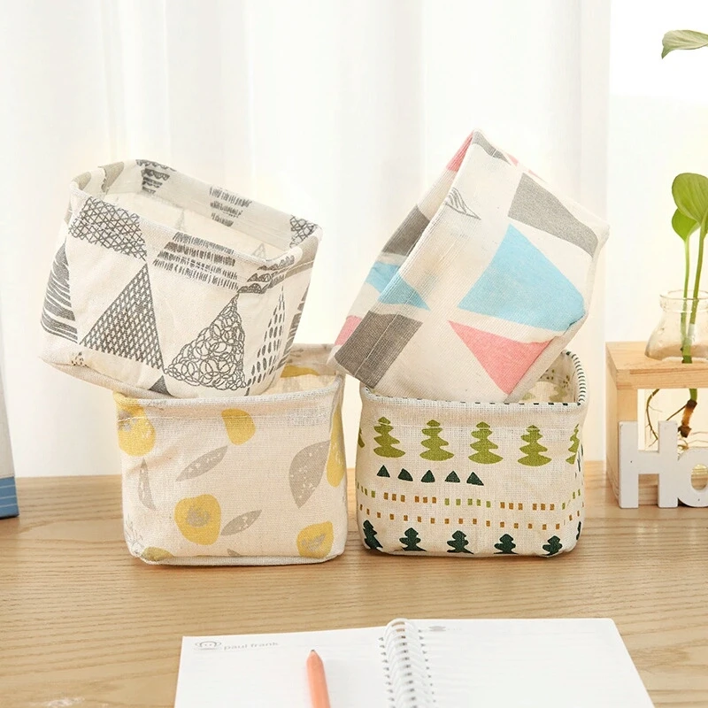 

Cosmetic Desktop Storage Basket Box Waterproof Fabric Household Toiletries Sorting Box Christmas Basket