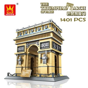 

City MOC Creative Architecture Paris Victory Gate Arc de Triomphe Model Building Block Construction Bricks kits kids Toys Gift