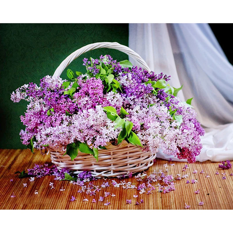 5D алмазная картина Цветочная корзина вышивка крестиком Diy Алмазная Вышивка Цветы Стразы наклейки на стену домашний Декор подарок для любви - Цвет: 7