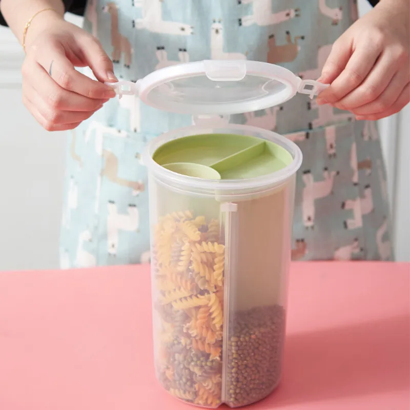 Рис бобы Stoarge Jar с крышкой уплотнения 4 решетки Хранения Пищи Контейнер пластик прозрачный GraiKitchen ящик для хранения зерна бак
