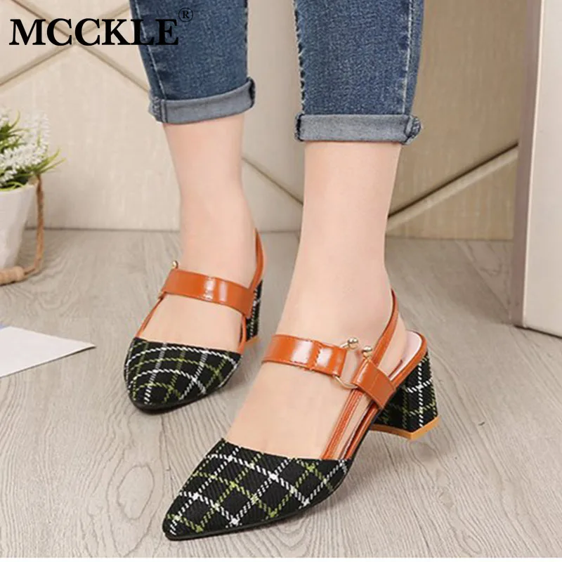 plaid slingback shoes