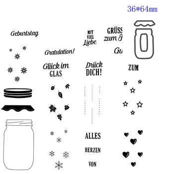 

German word 2020 3D New Metal Cutting Dies and Scrapbooking For Paper Making bottle Embossing Card Craft Stamps Set