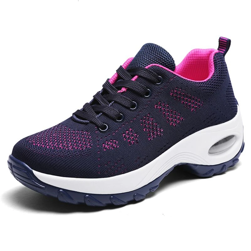

Women Sneakers Lightweight Thick Bottom Platform Shoes Breathable Mesh Female Trainers Damping Casual Shoes Woman Tenis Feminino