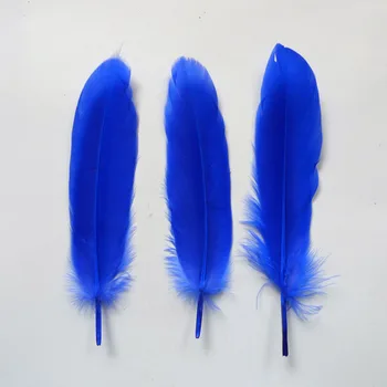 

Wholesale Hard pole 1000 Pcs Blue Goose Feathers for DIY crafts plumes 12-18cm DIY Jewelry Wedding Home decoration plumas