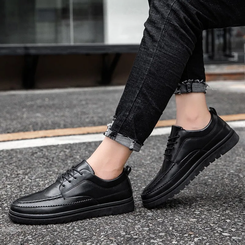 Men Shoes British Leather sneaker Business Driving Casual Lace Up Breathable shoes Outdoor Comfy Fashion Autumn Soft *Y0885