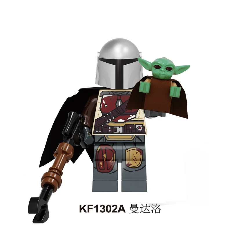 Legoed Building Blocks Space Yoda Baby Darth Vader Rey PoE Dameron Mandalorian Jango Fett Figures For Children Toys KF6111A