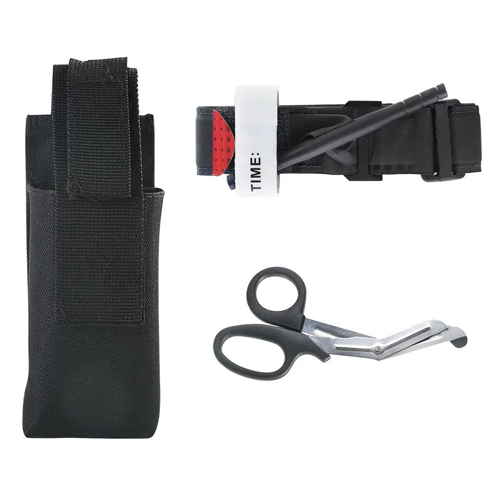 Tourniquet Suit First Aid Buckle One Hand Tourniquet Strap Trauma Shear Pouch Set FH99