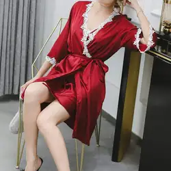 5 шт., женский кружевной пижамный комплект, сексуальный v-образный вырез, Цветочный Топ, летняя Пижама