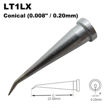 10 adet Weller LT1LX bükülmüş konik 0.2mm 0.008