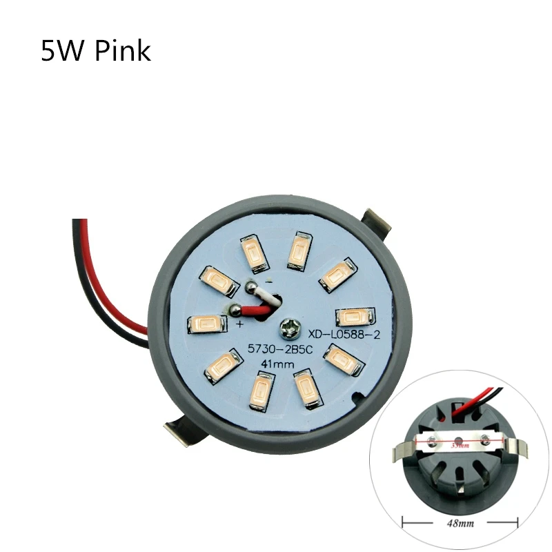 5W Pink 220 В, 110 В, прямой штекер, светодиодный светильник, встроенный светильник, чашка 3 Вт, 5 Вт, 6 Вт, Светодиодный точечный светильник, Круглый Потолочный встраиваемый зонтик, светодиодный светильник в виде кукурузы - Испускаемый цвет: 5W Pink