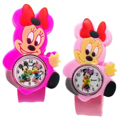 Montre Enfant 3D Микки Игрушки для мальчиков часы для детей часы Розовый Минни резиновый ремешок часы для девочек детский Рождественский подарок