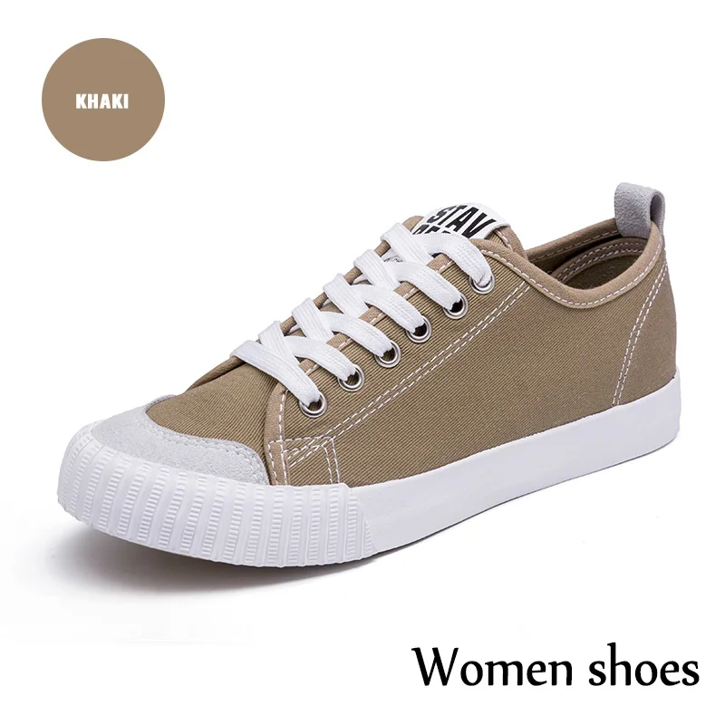 khaki FZNYL; женская парусиновая обувь; лоферы на плоской платформе; Вулканизированная обувь; женская уличная обувь; повседневные Модные Прогулочные кроссовки классического дизайна - Цвет: khaki