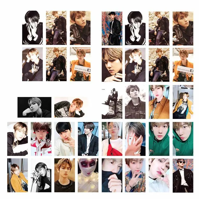 30 pgs/коробка K-POP EXO альбом не ESTRAGE MY RITMO самодельные бумажные веера карты Lomo фото HD Фотокарта подарок