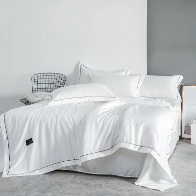 Шелковый однотонный пуховый набор одеял большого размера, спальный комплект, комплект постельного белья, панхроматический роскошный стираный комплект шелковых одеял, набор подушек, 4 шт