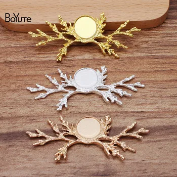 

BoYuTe (10 Pieces/Lot) 27*63MM Metal Alloy Tree Branch with 12MM Blank Tray DIY Hand Made Jewelry Materials Wholesale
