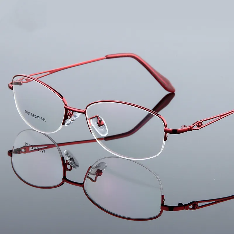 Women Optical Titanium Alloy Eyeglasses Frame for Men Eyewear Flexible Temples Legs IP Electroplating Alloy Spectacles
