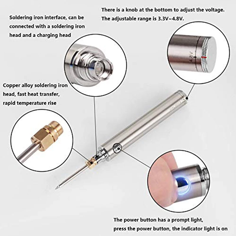 5V 8W Solder Iron Wireless Charging Soldering Iron Mini Portable Rechargeable Battery Soldering Iron USB Welding Tools