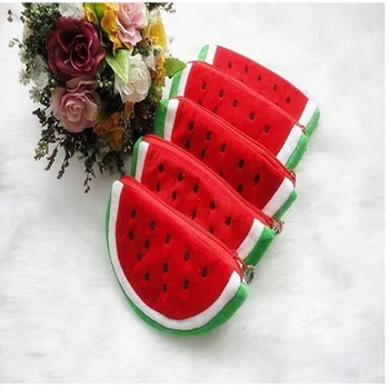 

New Plush Red Watermelon Coin Purse Wallet Pouch Bag