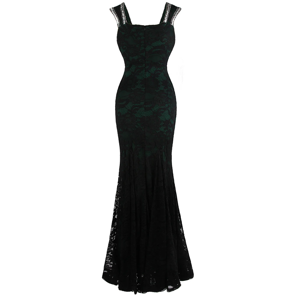 Angel-Fashion женское вечернее платье с бретельками, плиссированное, цветочное, кружевное, длинное, официальное, вечернее платье, J-191110-S