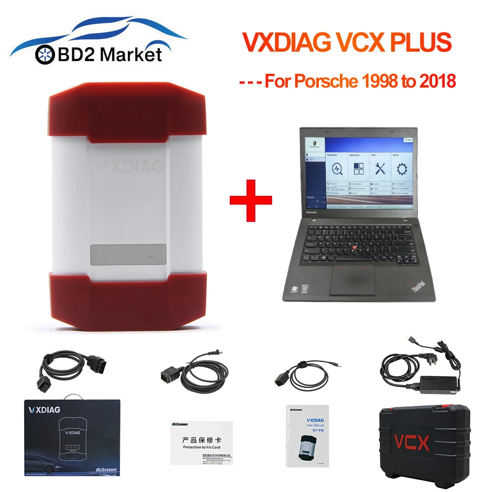 

VXDIAG VCX PLUS For Porsche all from 1998 to 2018 OBD OBD2 scanner Car Diagnostic Tool Tester III V37.9 TesterII V18.1 with T440