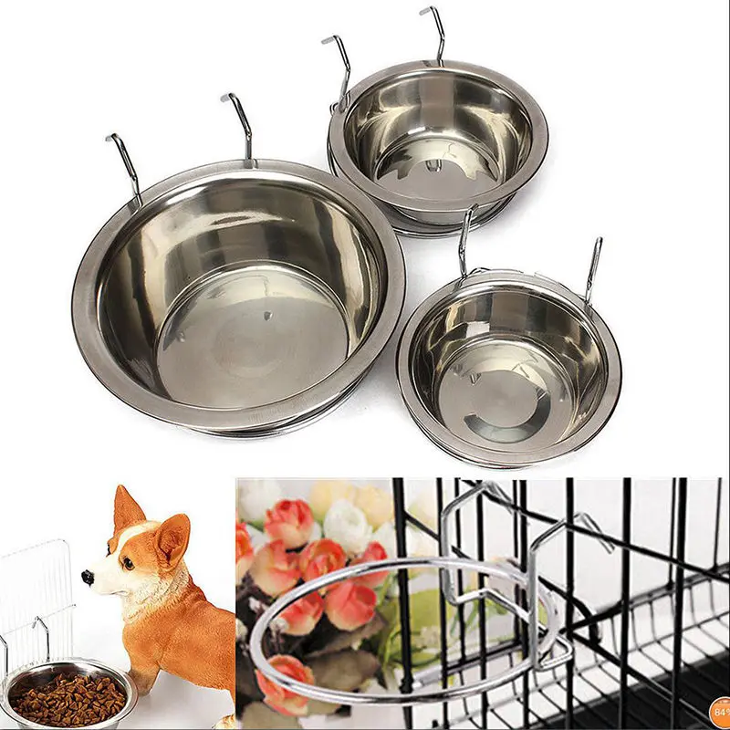 Stainless Steel Dog Cat Hanging Bowls Stainless Steel Puppy Kitten Feeder Pet Aliexpress