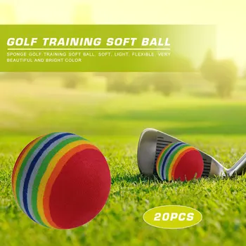 

20pcs Soft Sponge Rainbow Ball Putting Practice Indoor Outdoor Golf Hitting Aids for Outdoor Exercise Sport Supply