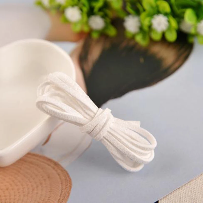1M Faux Leather Cord Suede Thong Lace Flat Rope Thread String DIY Material