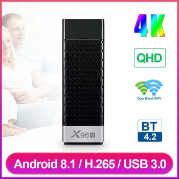

X96S Smart TV Stick QHD HD Android 8.1 TV Box Amlogic S905Y2 Quad Core 2.4G/5.8G Dual Band Wifi X96 S 4K Media Player