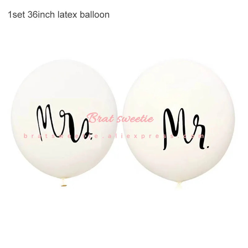 36in mr mrs 18 дюймов Mr Mrs Balloon Mariage воздушные шары из фольги для любви принадлежности для вечеринки-девичника надувной шар Свадебные украшения - Цвет: 36in mr mrs
