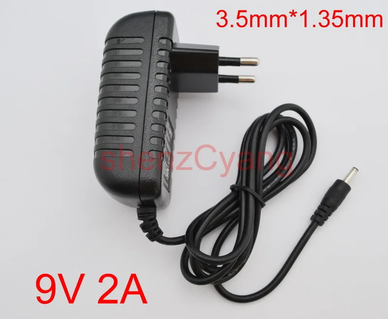 100 шт Высокое качество 12V 2A 9V 2A 5V 3A 6V 2.5A 6V 3A AC 100 V-240 V конвертер адаптер питания ЕС вилка 3,5mm x 1,35mm - Цвет: 9V 2A