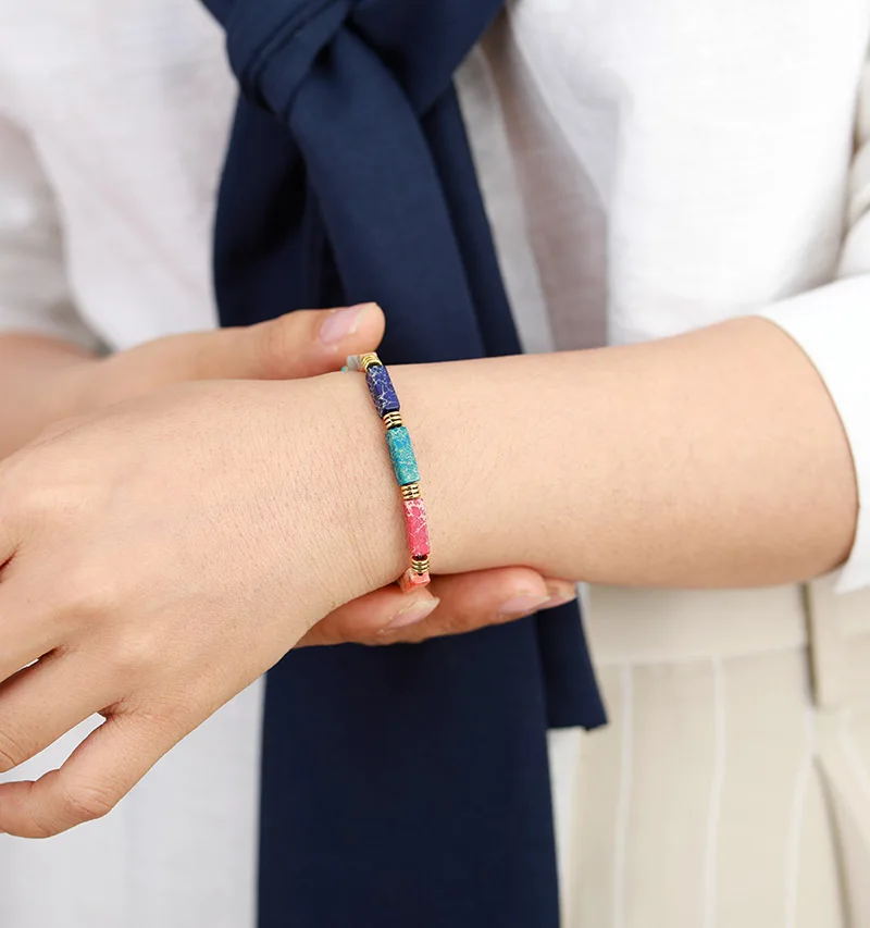 7 Color Chakra Stone Bracelets Japser String Braided Strand Bracelet Friendship Lover Couples Wrap Bracelet Jewelry Wholesale - Image 4